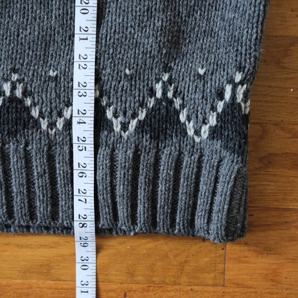 Nudie Jeans Turtleneck Gray Fair Isle Nordic Wool Winter Large Sweater - Picture 7 of 8